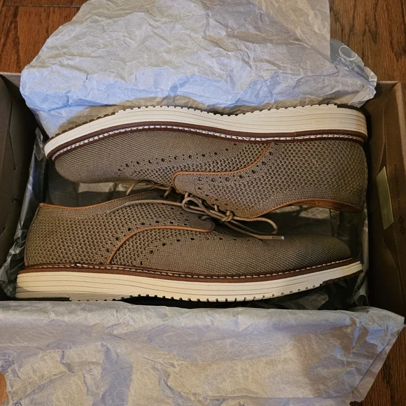 Johnston & Murphy Men's Knit Green Wing Oxfords - Picture 5 of 6